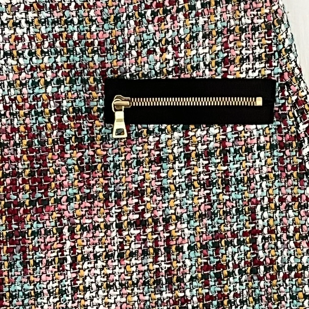 Loft Multi Color Tweed Mini Skirt Size 2P Fall Winter Preppy Academia Holiday